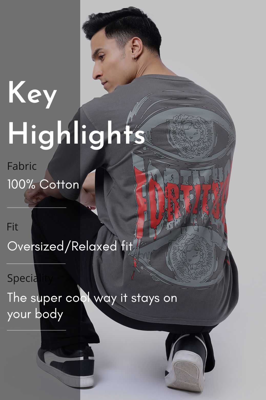 Fortitude Oversized T-shirt Dark Grey