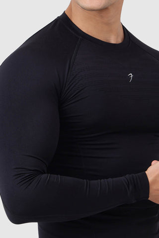 Power Seamless Fullsleeves T-shirt Black