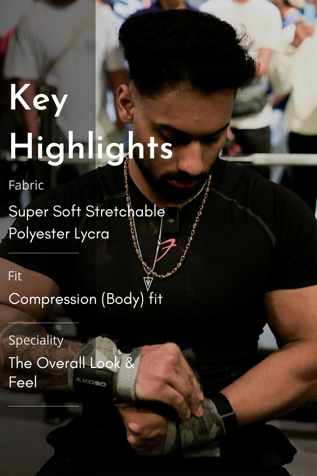 Compression T-shirt Black / Orange Logo