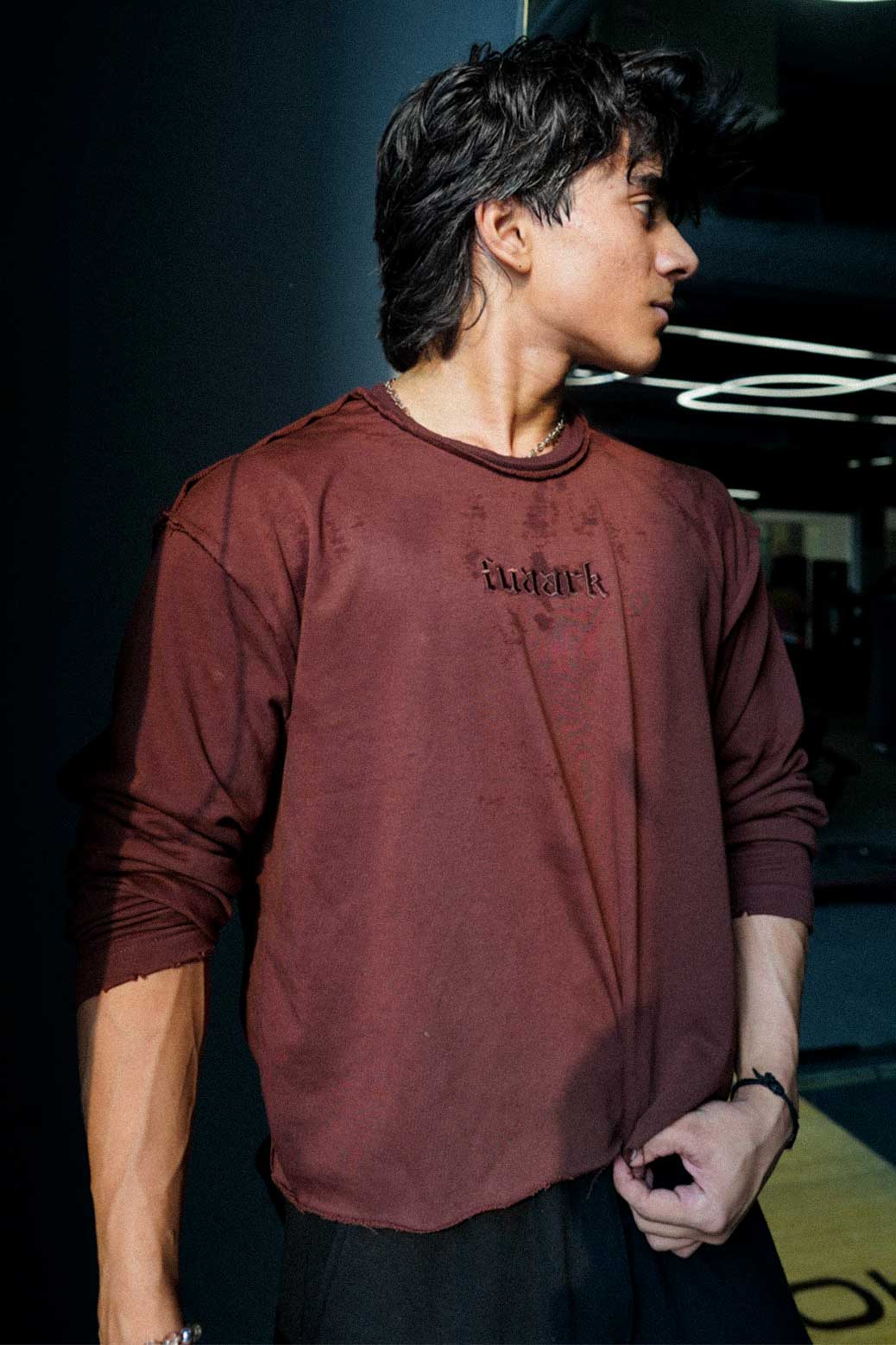 Shell Raw Sweatshirt Brown