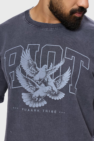 Shadow Washed Oversized T-shirt Dark Grey