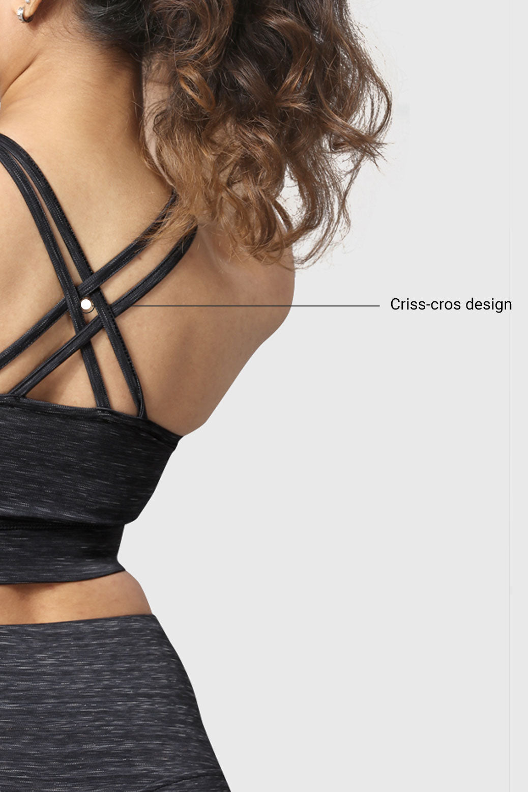 Essential Melange Sports Bra Black