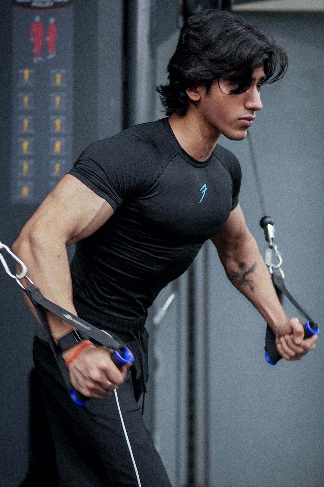 Compression Men's Black/Blue Logo T-Shirt - Image 1