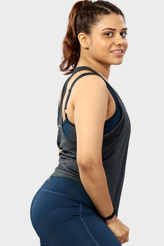 Bold Melange Tank Dark Grey