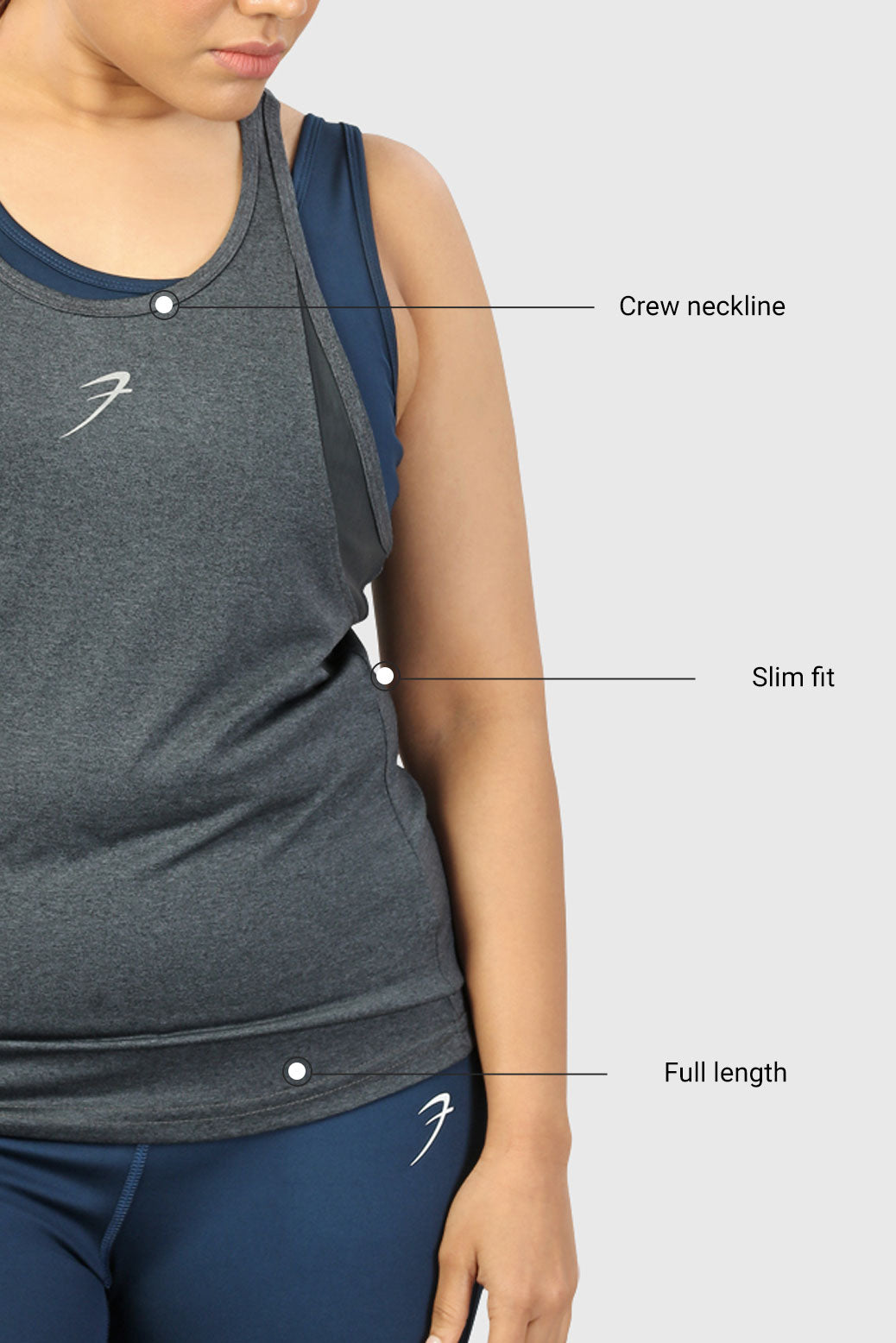 Bold Melange Tank Dark Grey