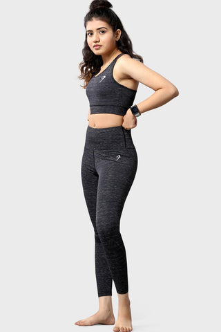 Essential Melange Leggings Black