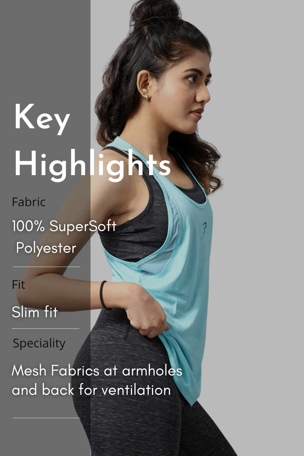 Bold Melange Tank Sky Blue