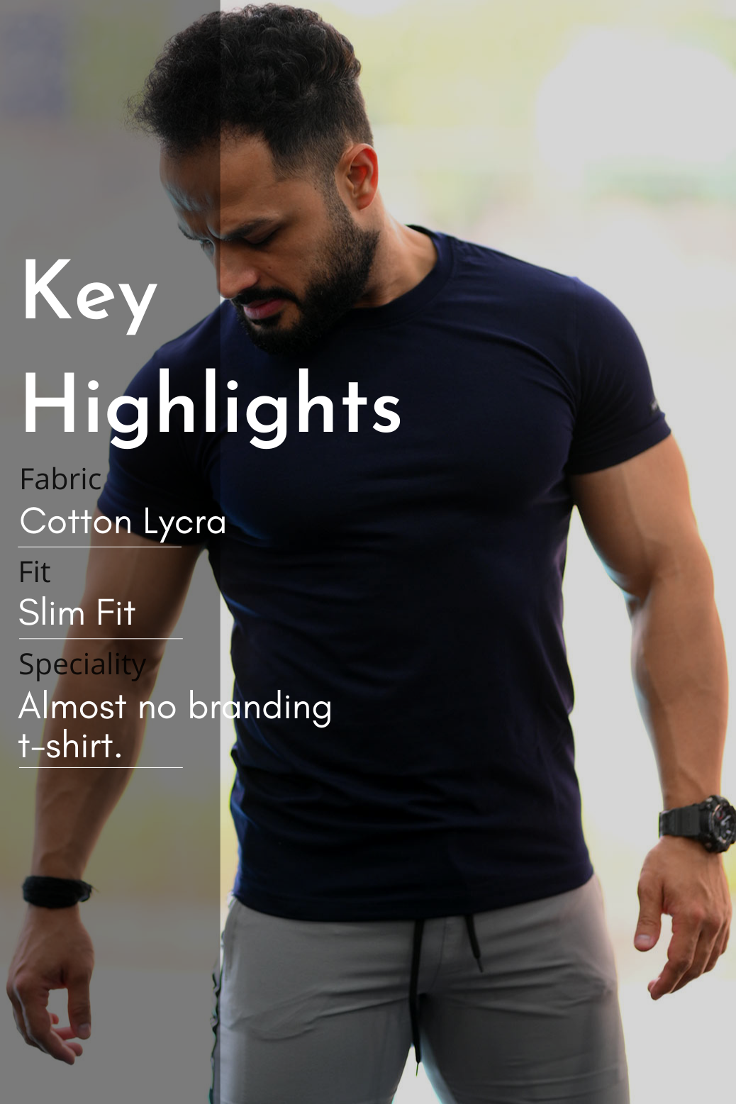 Flex Cotton Tshirt Navy