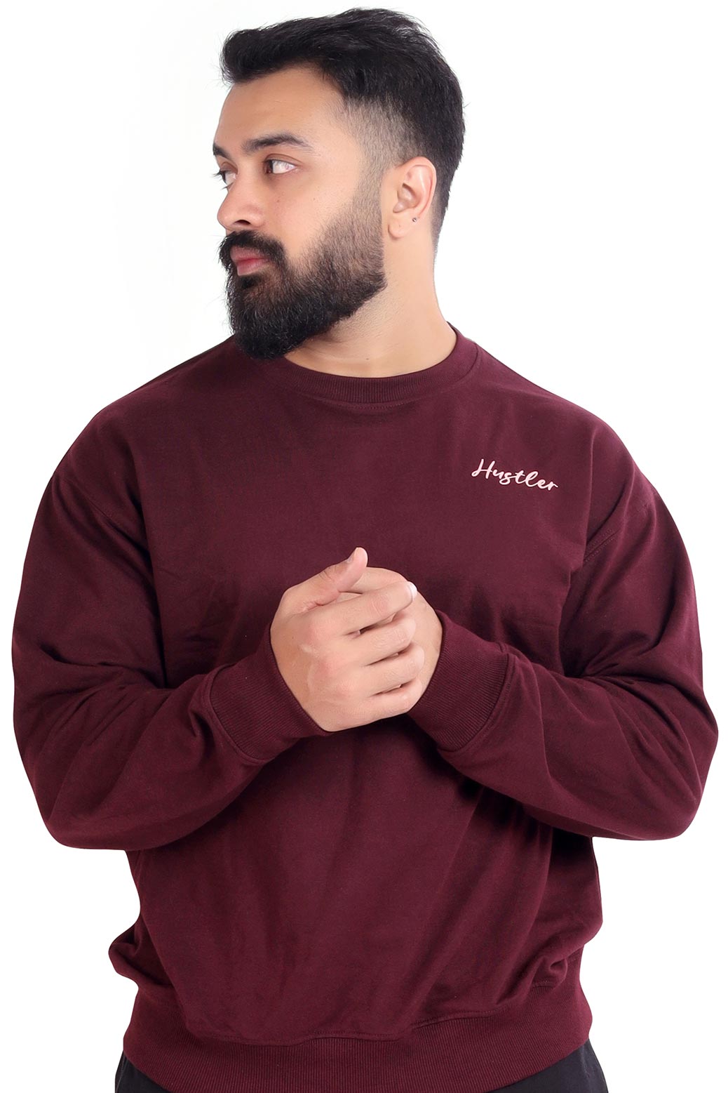 Hustler Oversized Sweatshirt Maroon