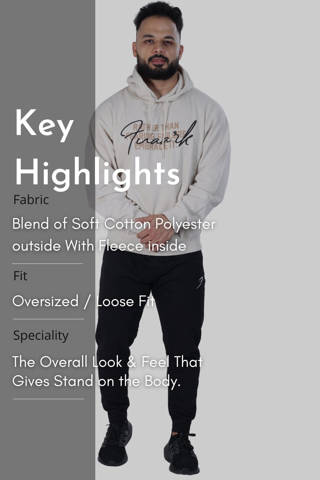 Oversized Frost Hoodie Beige
