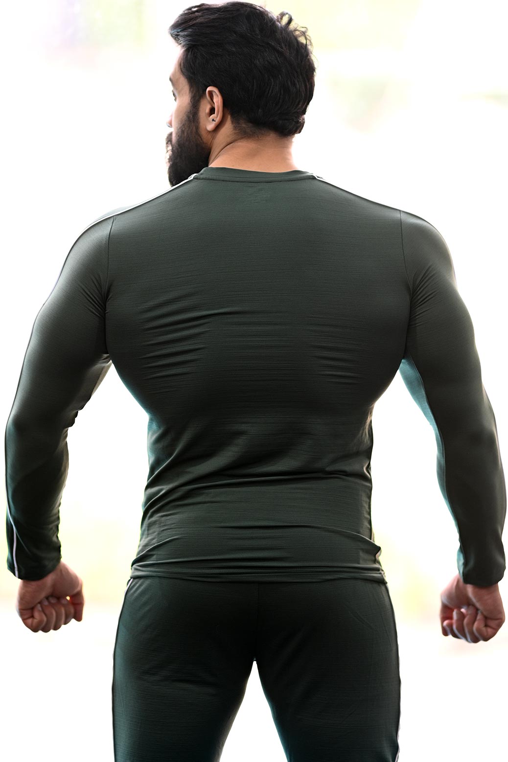 Revival Piping Fullsleeves Tshirt Green