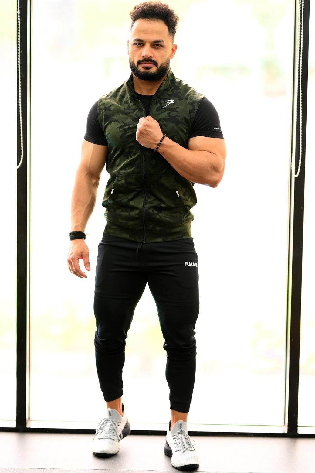 Camo Sleeveless Jacket Green