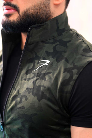 Camo Sleeveless Jacket Green