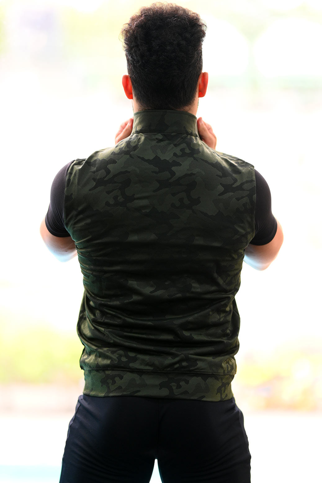 Camo Sleeveless Jacket Green