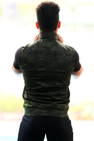 Camo Sleeveless Jacket Green