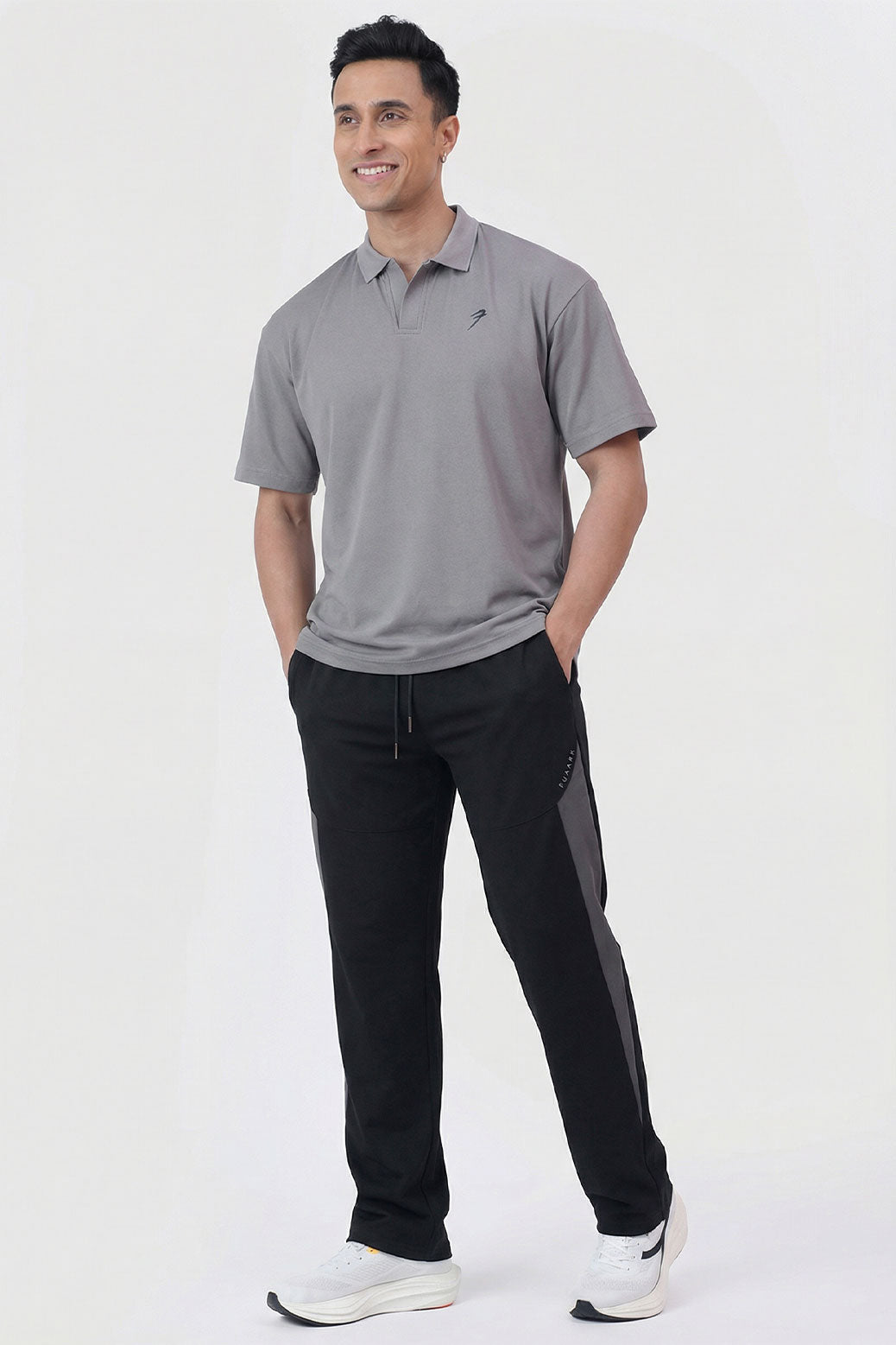 Noir Oversized Polo T-shirt Grey