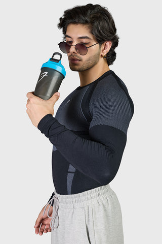 Alpha Seamless Fullsleeves T-shirt Black