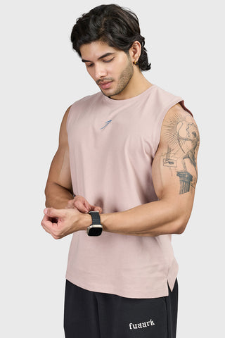 Built Strong Muscle Tank Beige