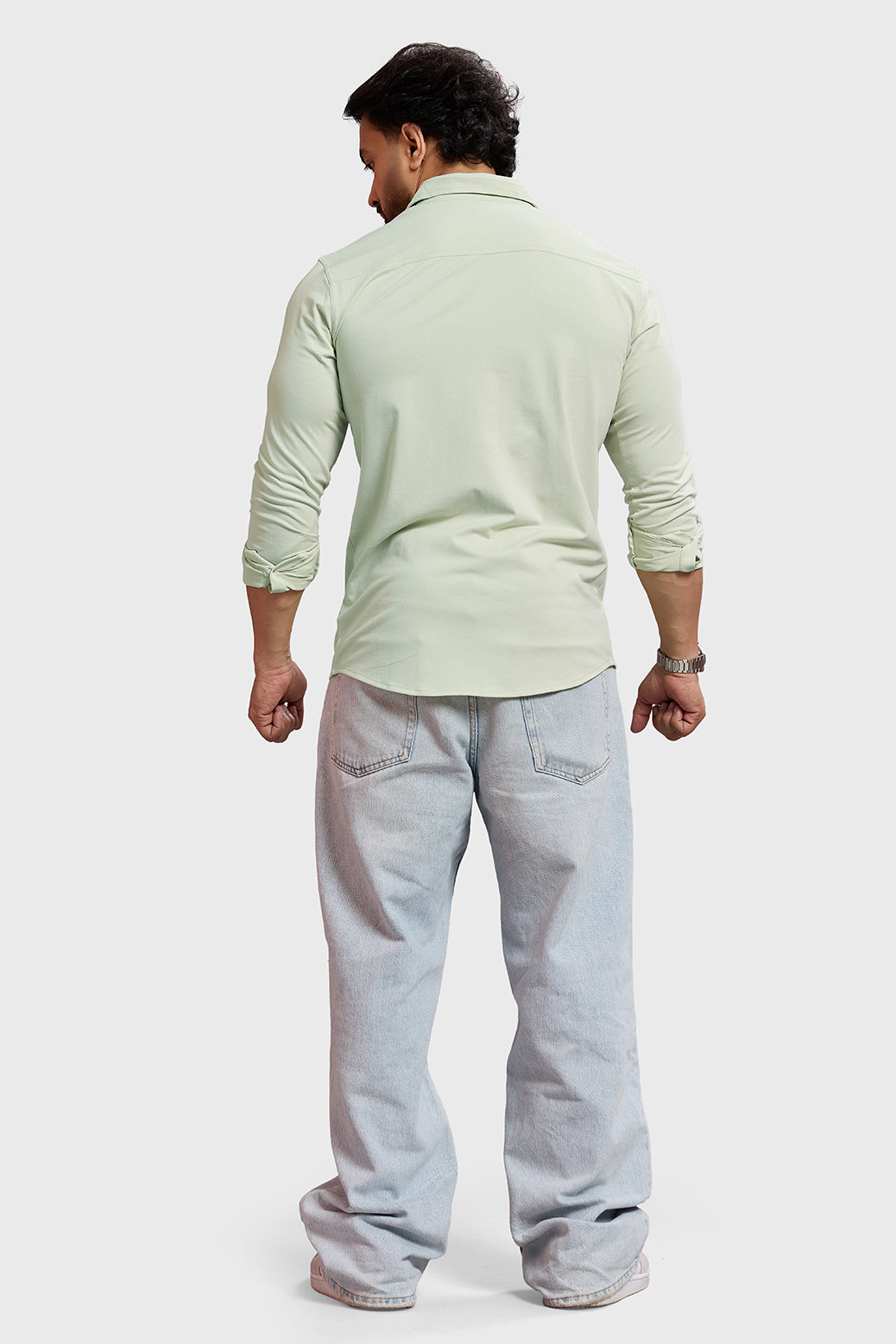 Aero Fullsleeves Shirt Light Green