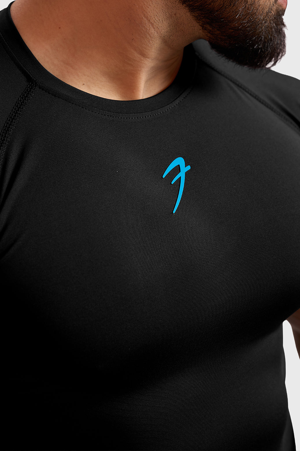 Compression T-shirt Black/ Blue Logo