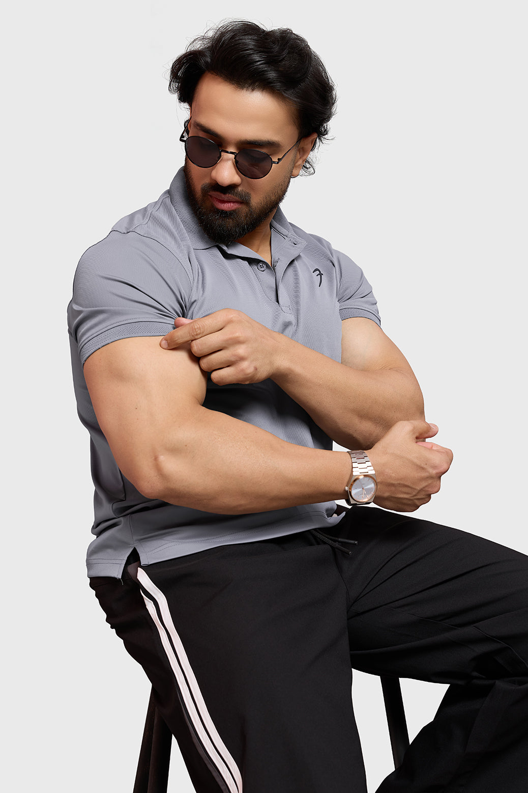 Obsidian Polo T-shirt Light Grey