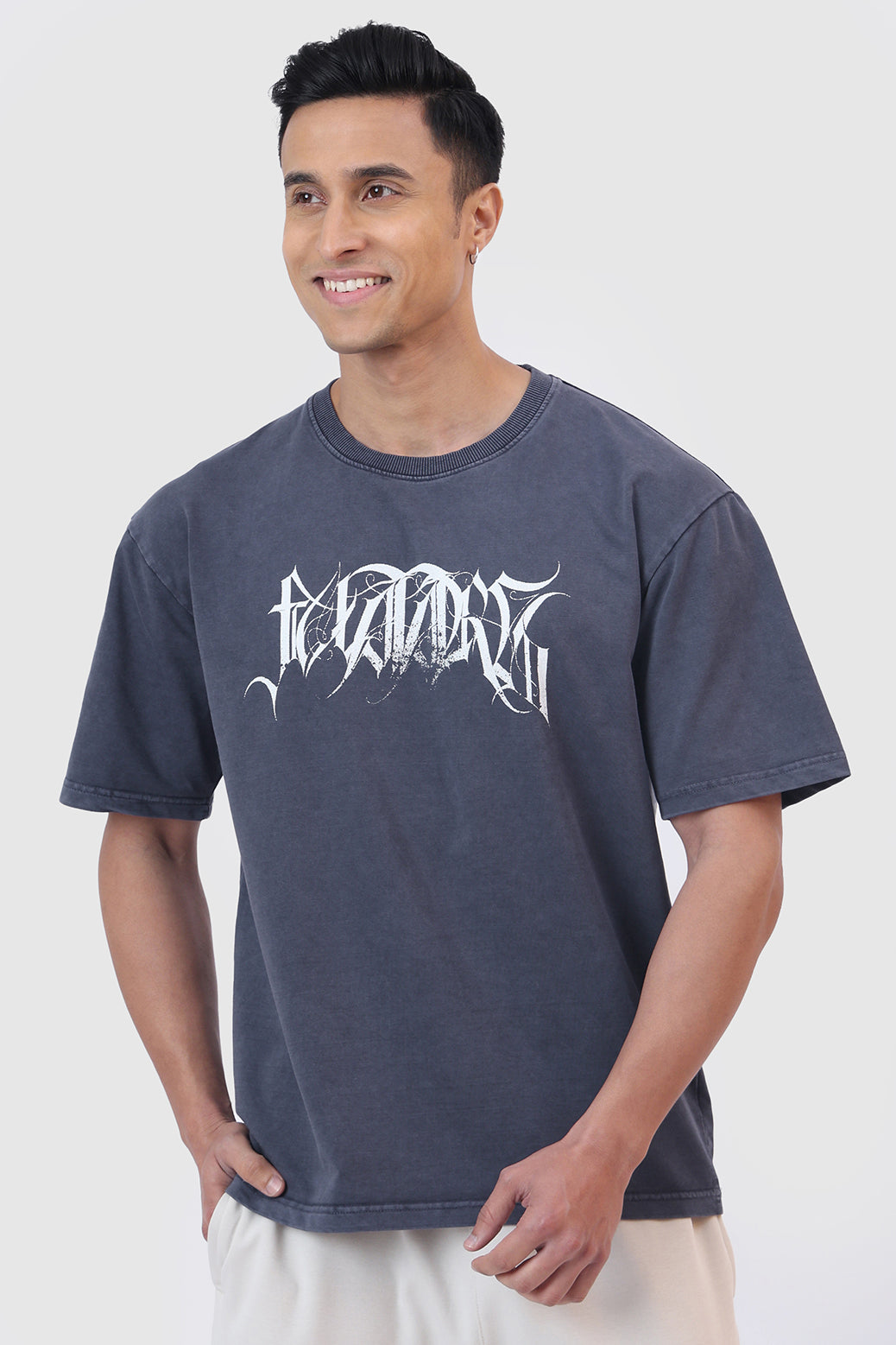 Skull Washed Oversized T-shirt Navy