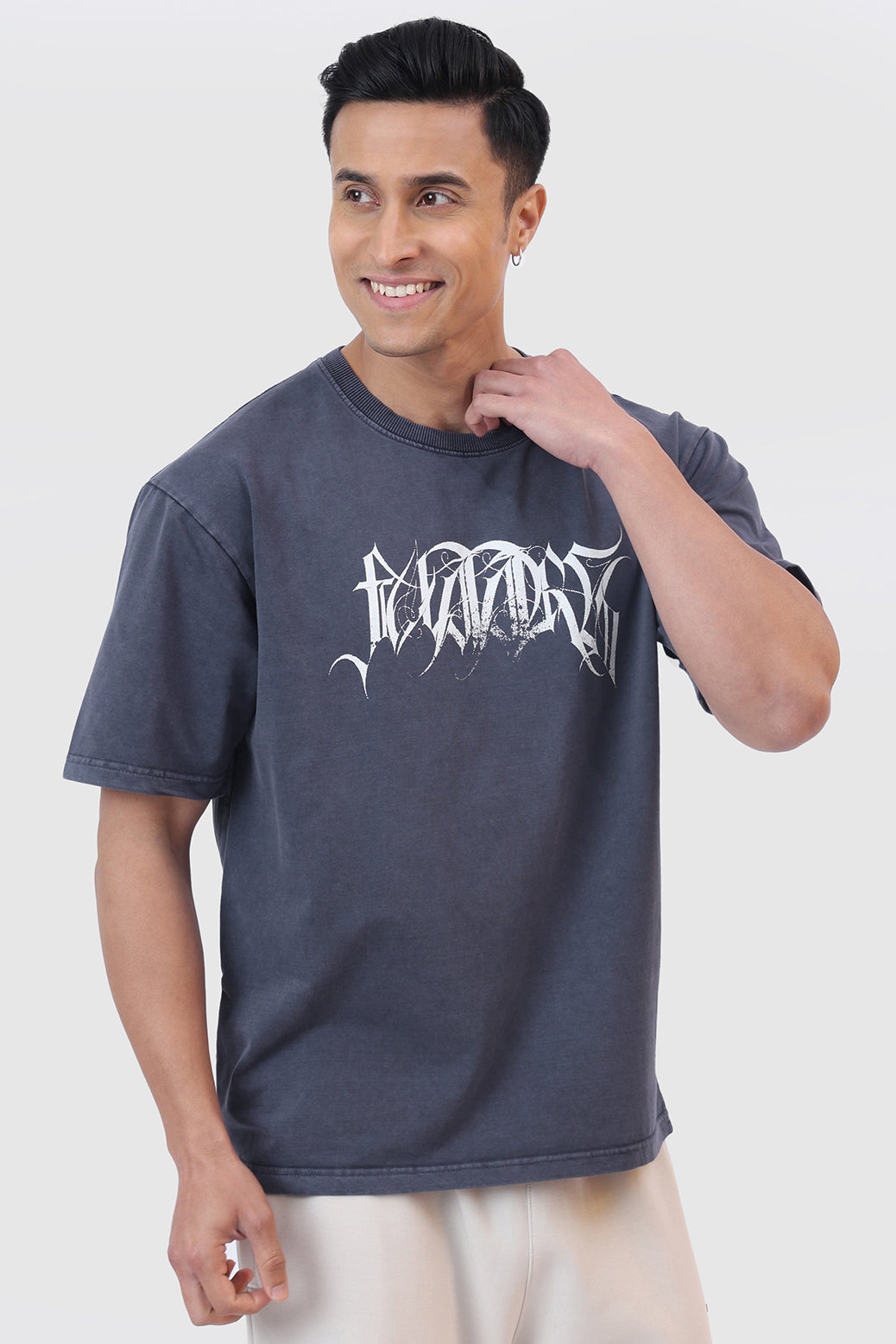 Skull Washed Oversized T-shirt Navy