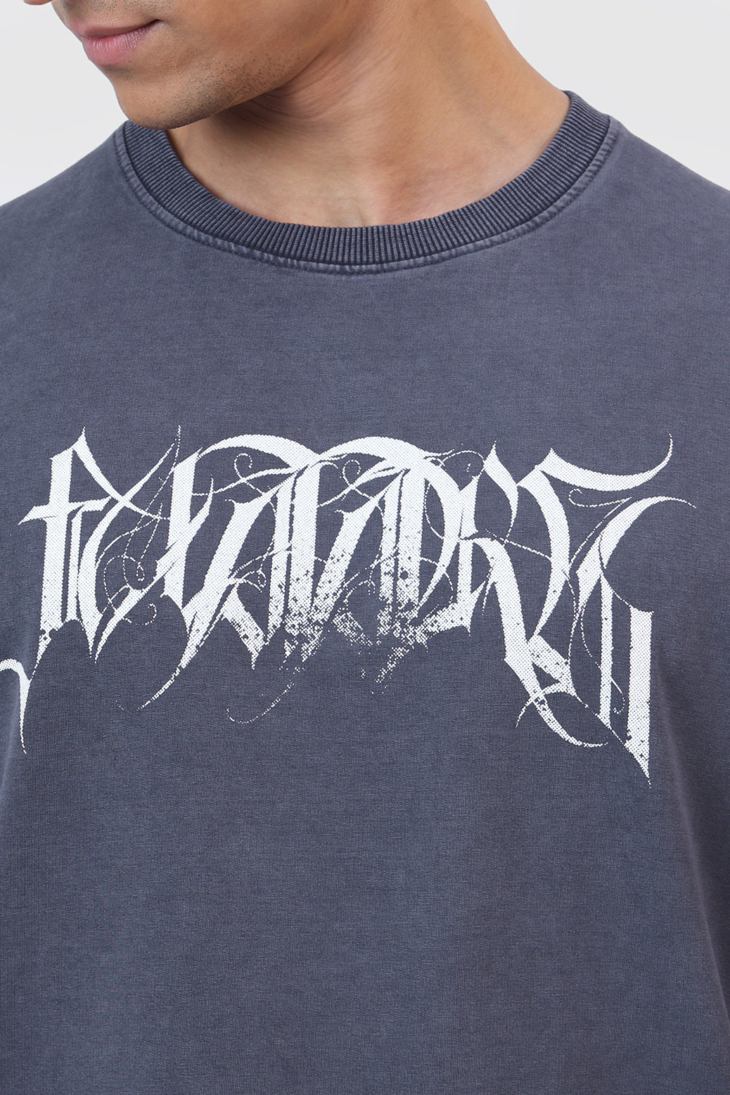 Skull Washed Oversized T-shirt Navy