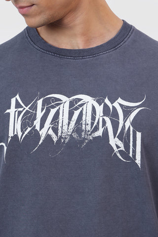 Skull Washed Oversized T-shirt Navy