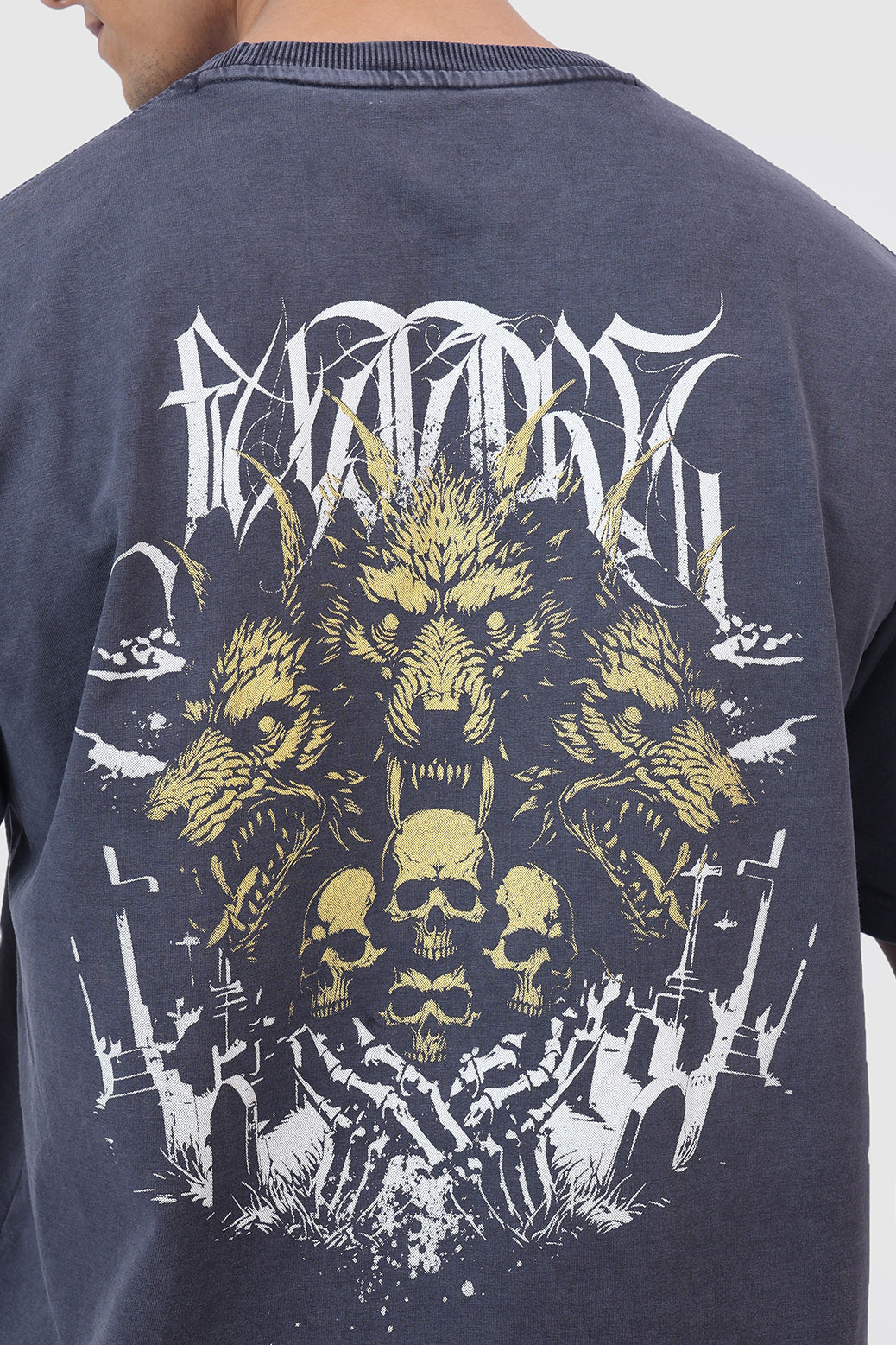 Skull Washed Oversized T-shirt Navy