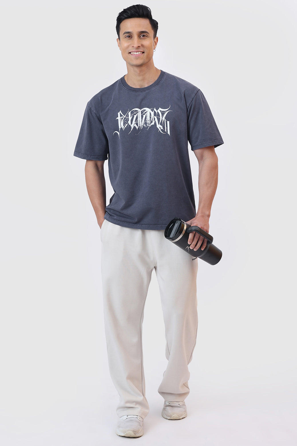 Skull Washed Oversized T-shirt Navy