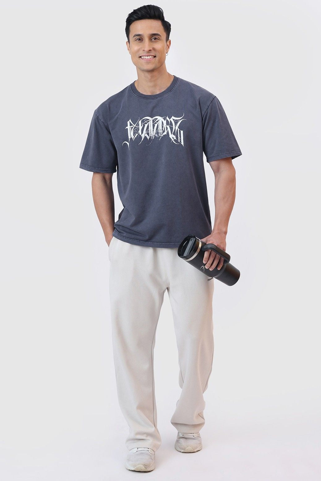 Skull Washed Oversized T-shirt Navy