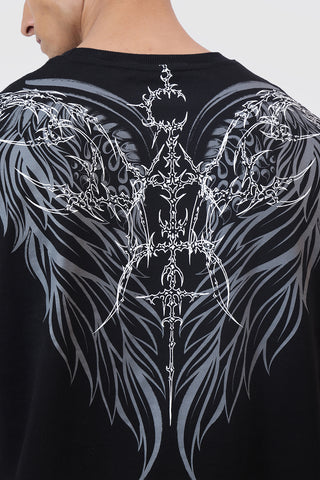 Winged Omen Oversized T-shirt Black