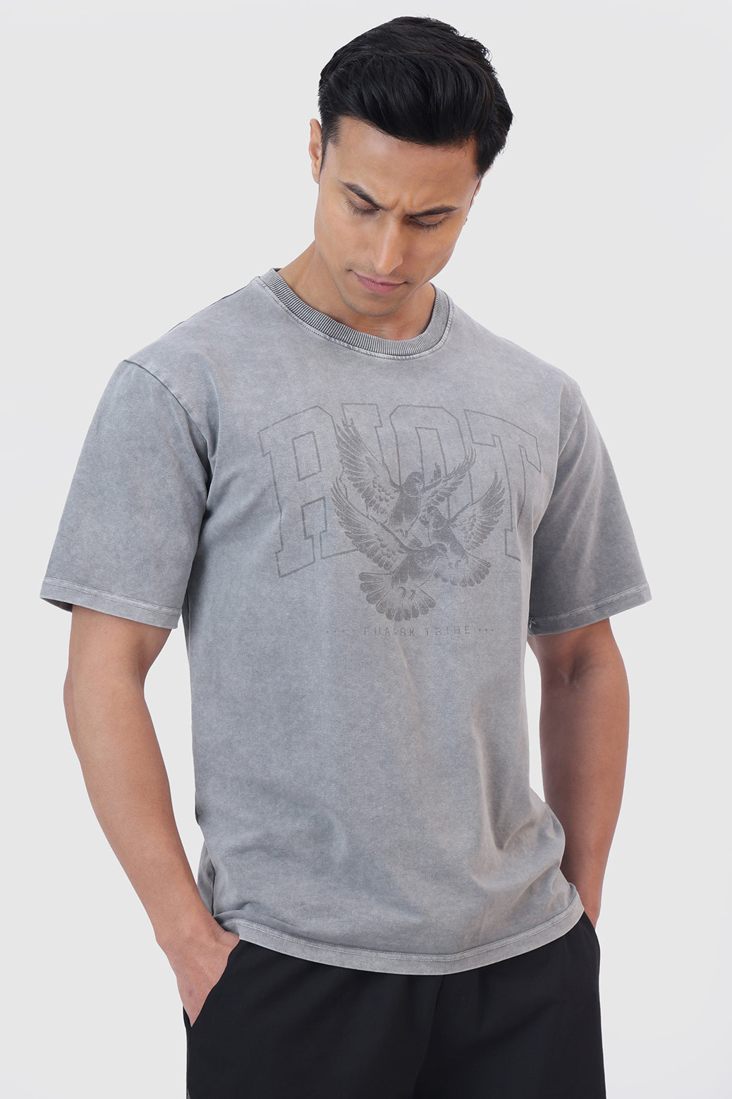 Shadow Washed Oversized T-shirt Light Grey