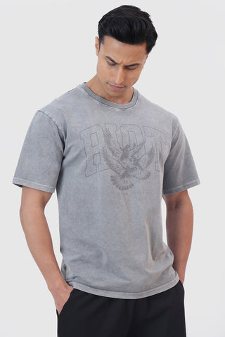 Shadow Washed Oversized T-shirt Light Grey