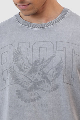 Shadow Washed Oversized T-shirt Light Grey
