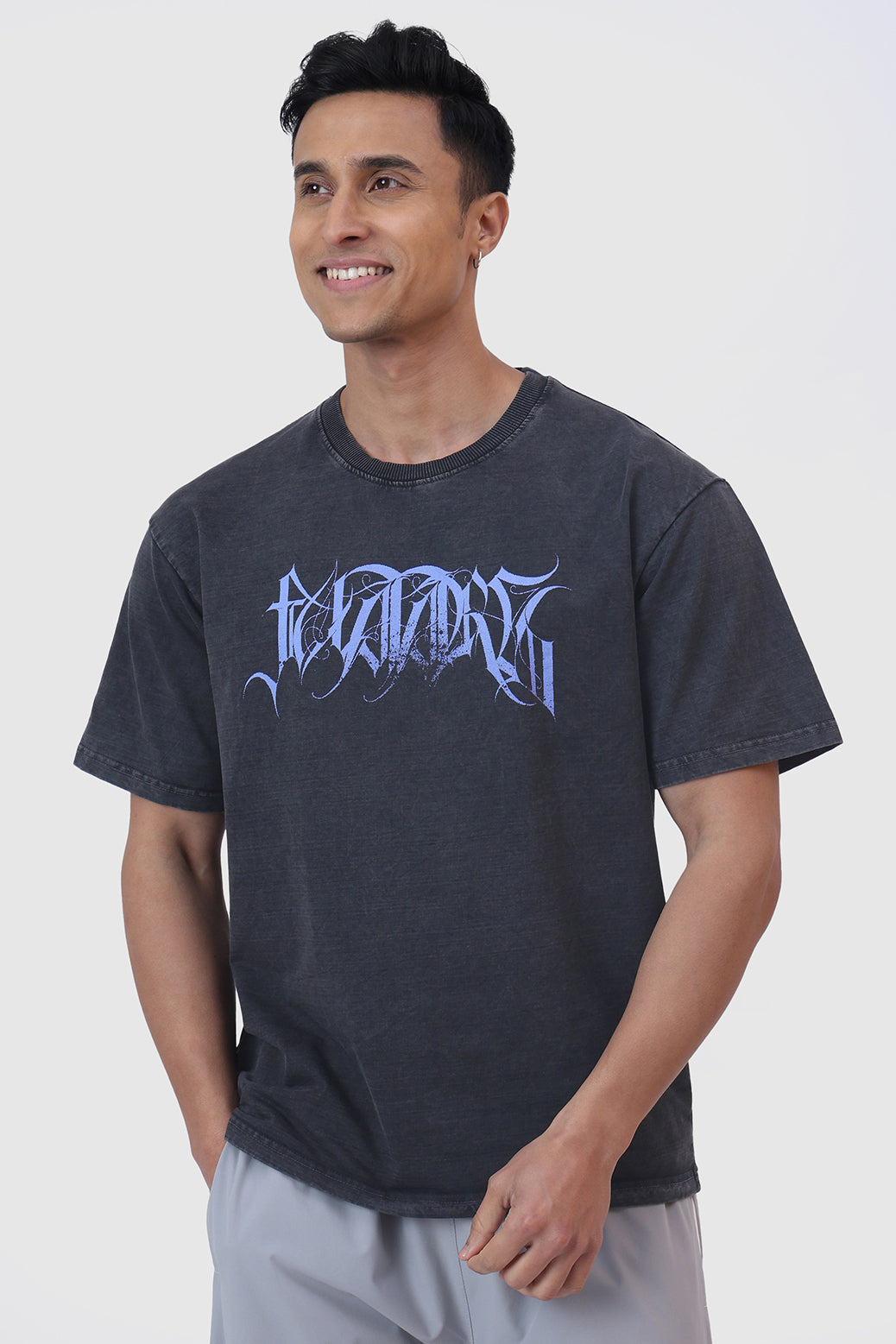 Skull Washed Oversized T-shirt Dark Grey