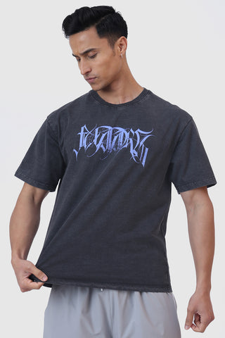 Skull Washed Oversized T-shirt Dark Grey