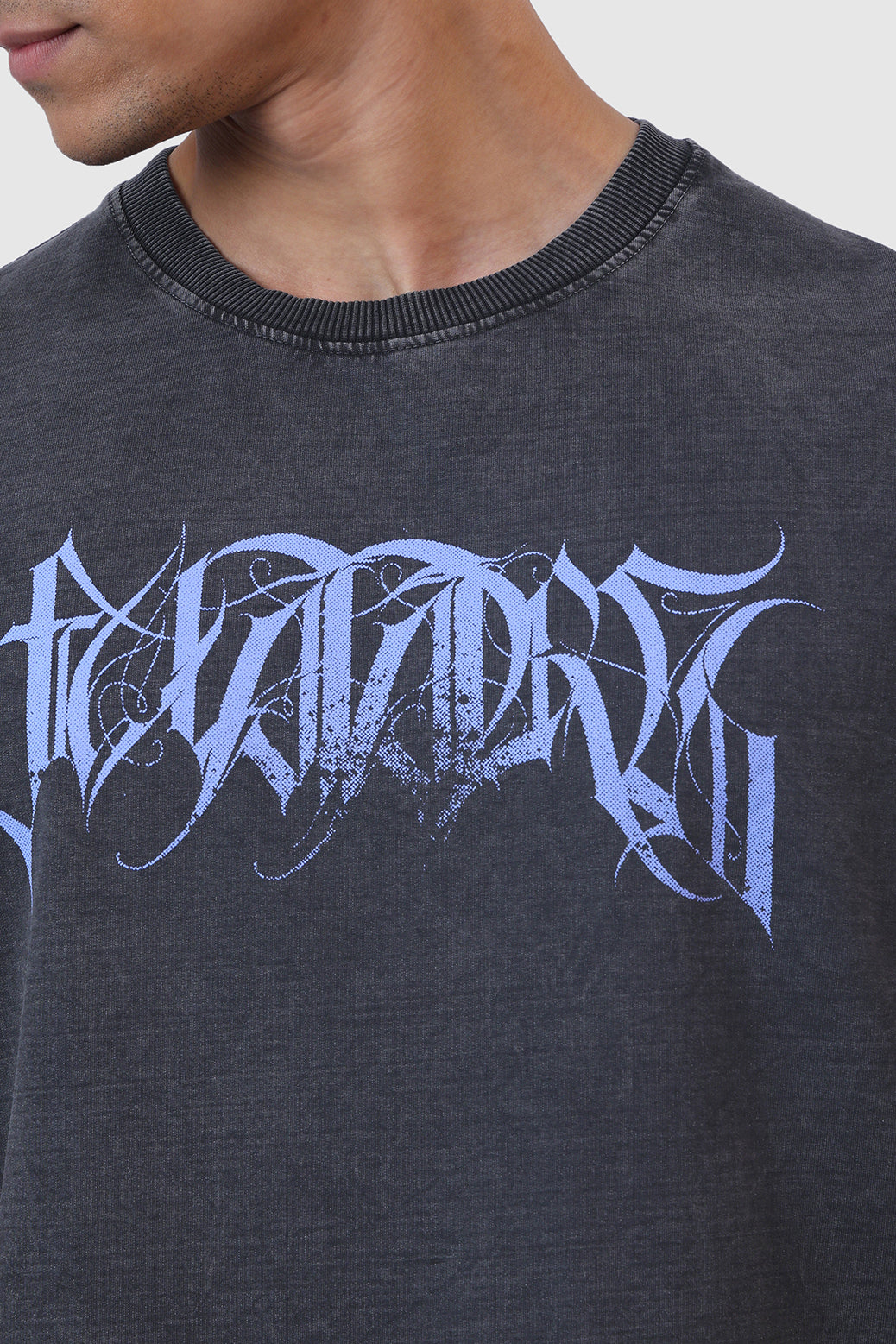 Skull Washed Oversized T-shirt Dark Grey