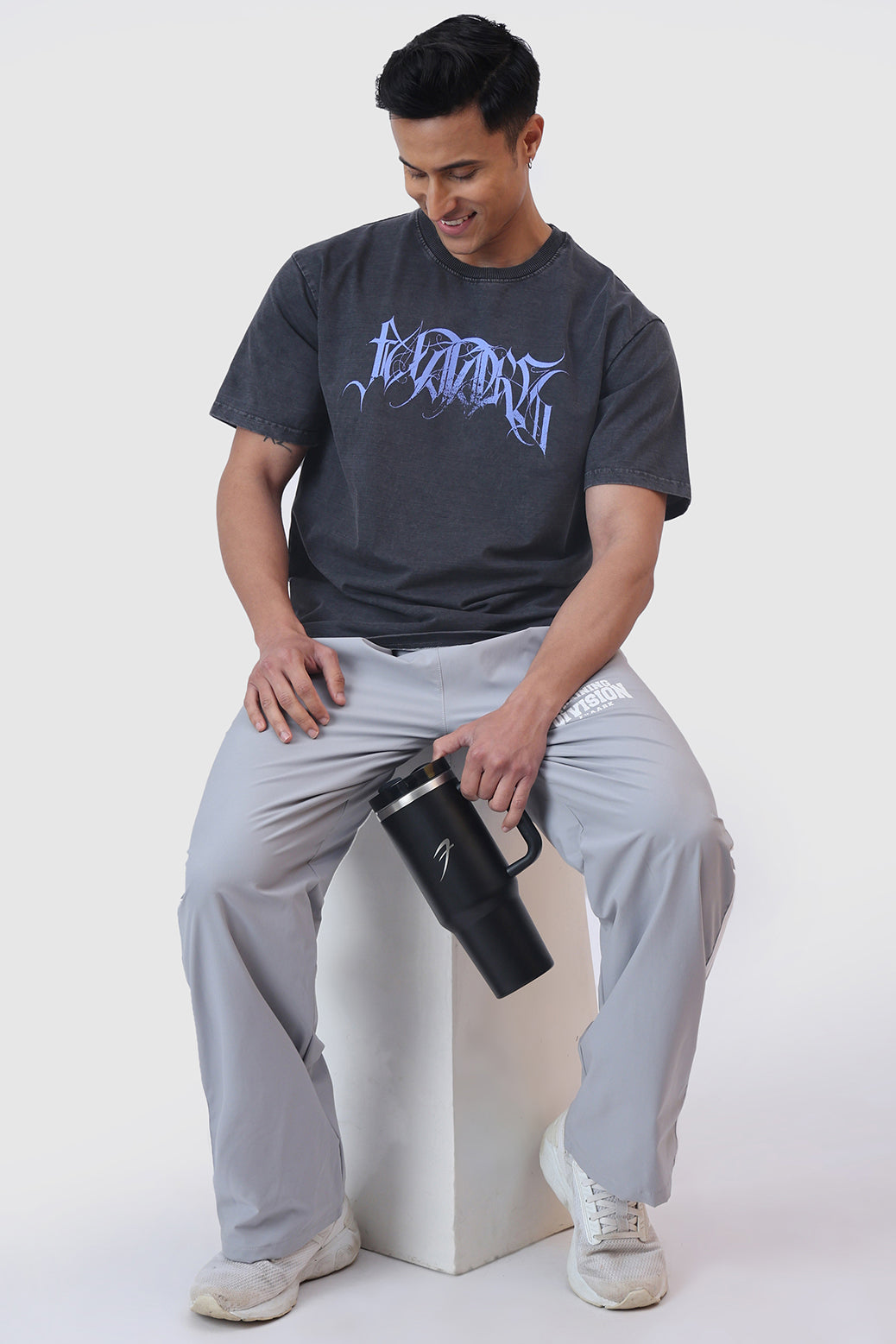 Skull Washed Oversized T-shirt Dark Grey