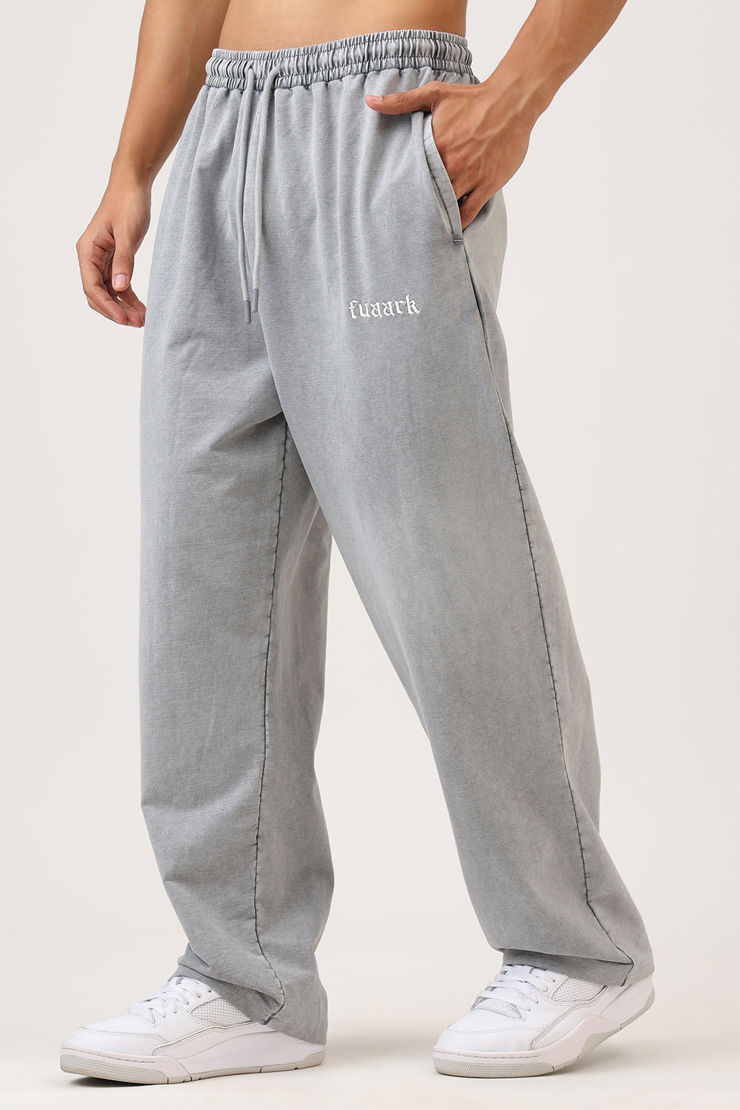 Raw Washed Loose Tracks Light Grey/White