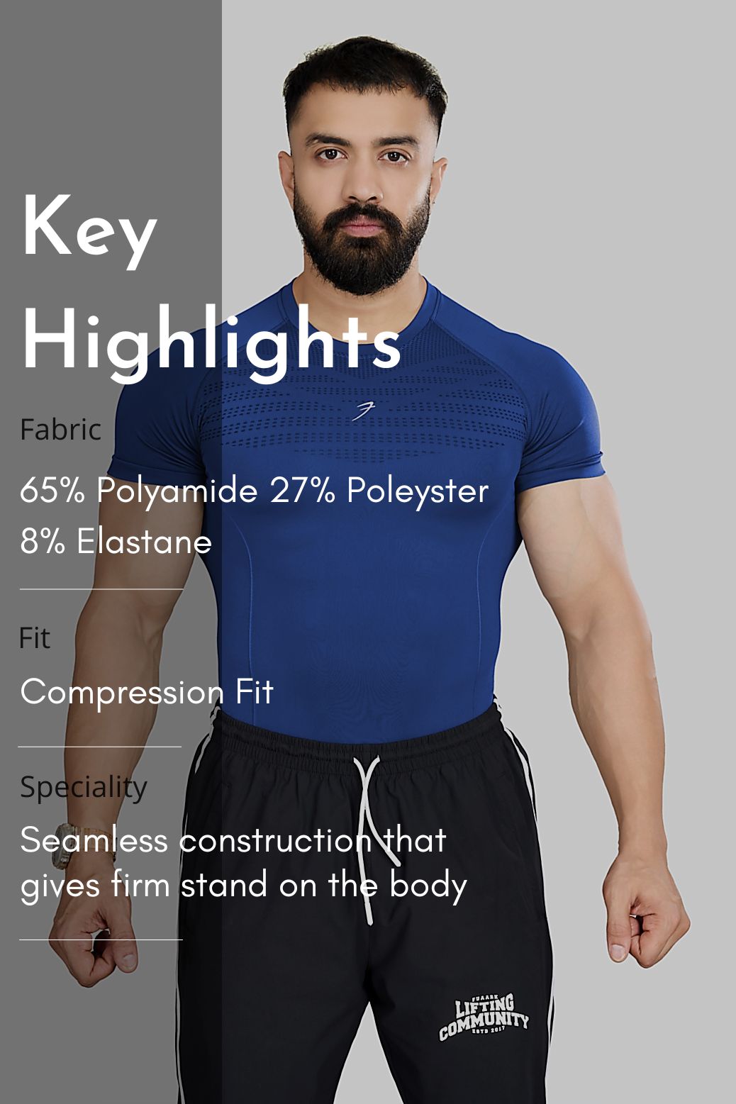 Power Seamless T-shirt Blue/Logo