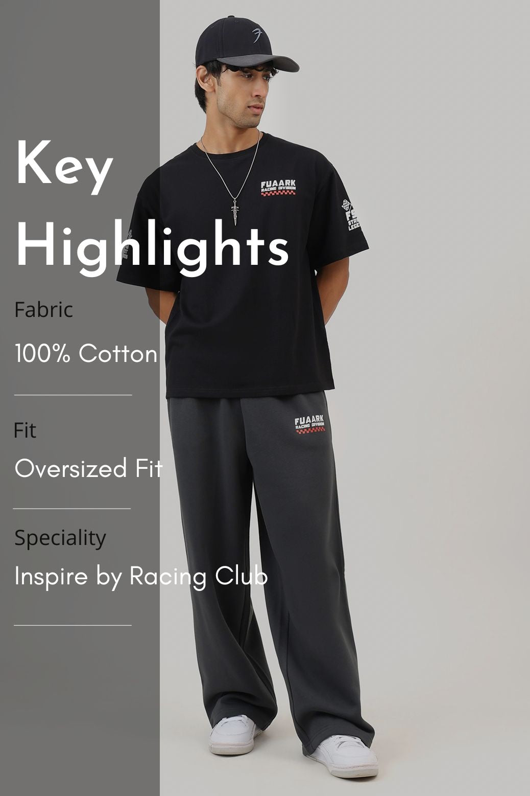 Fuaark Racing Division Oversized T-shirt Black