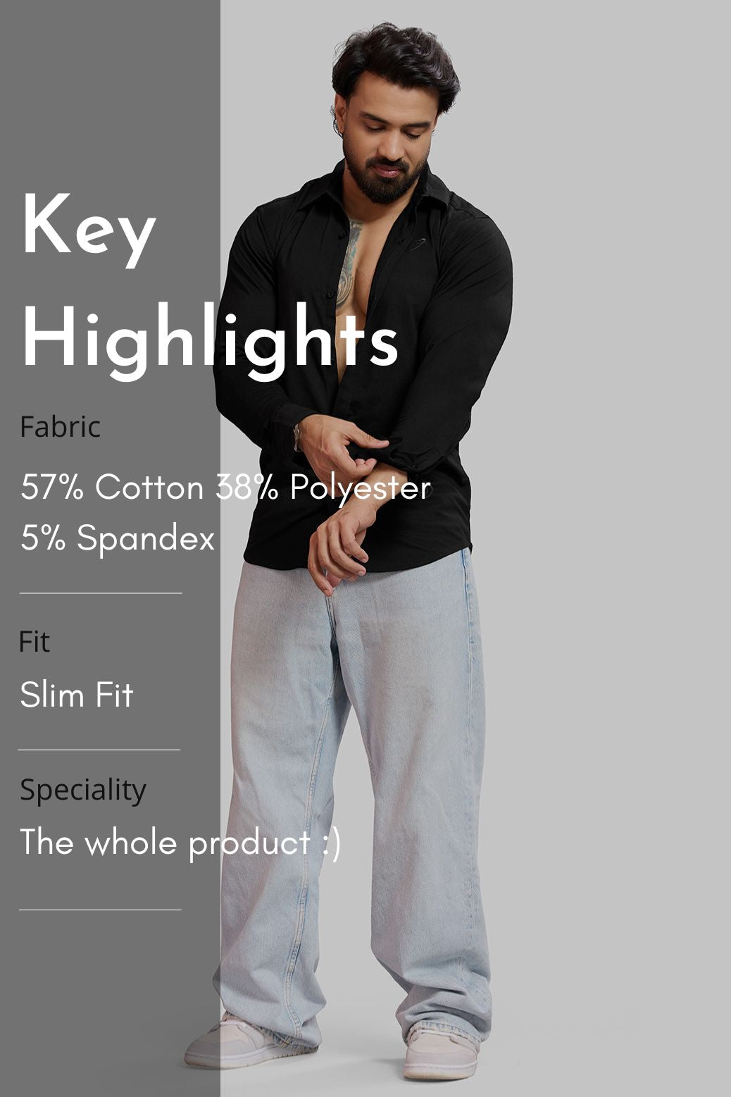 Aero Fullsleeves Shirt Black