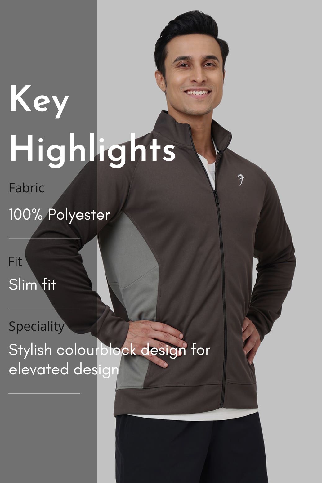 Polish Colourblock Jacket Dark Grey