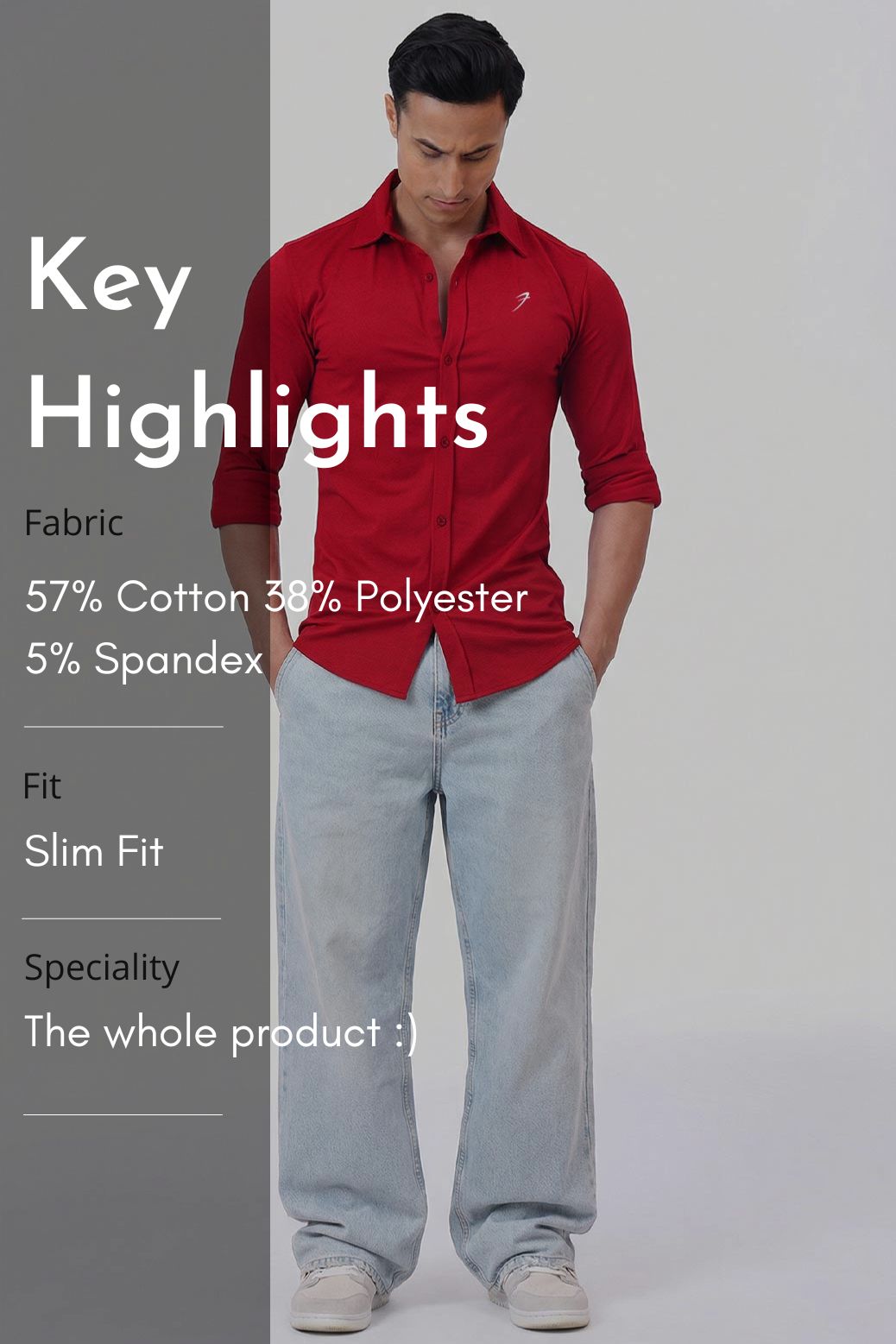 Aero Fullsleeves Shirt Deep Red