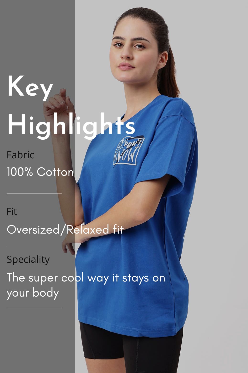 Dapper Oversized T-shirt Royal Blue
