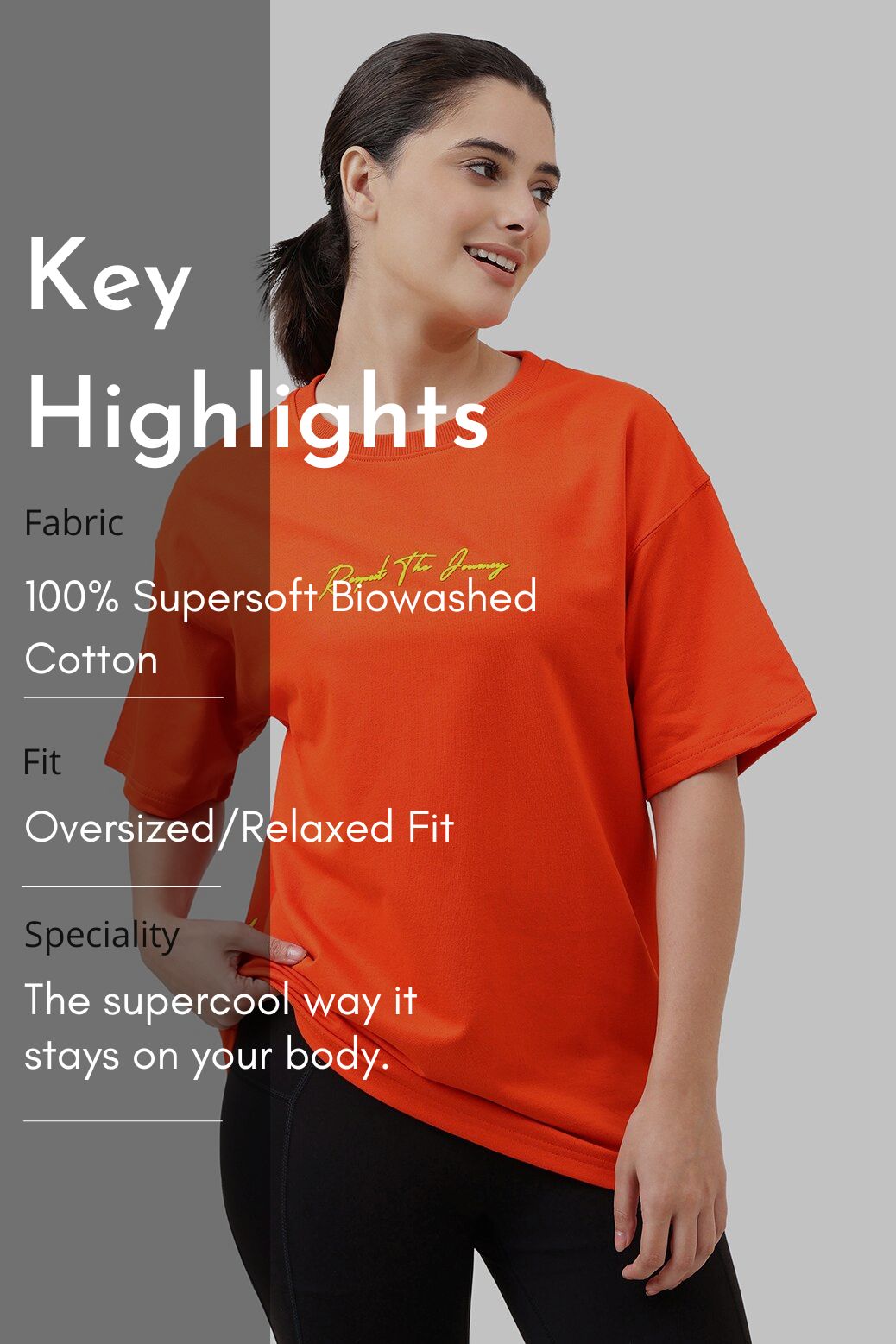 Respect The Journey Oversized T-shirt Orange