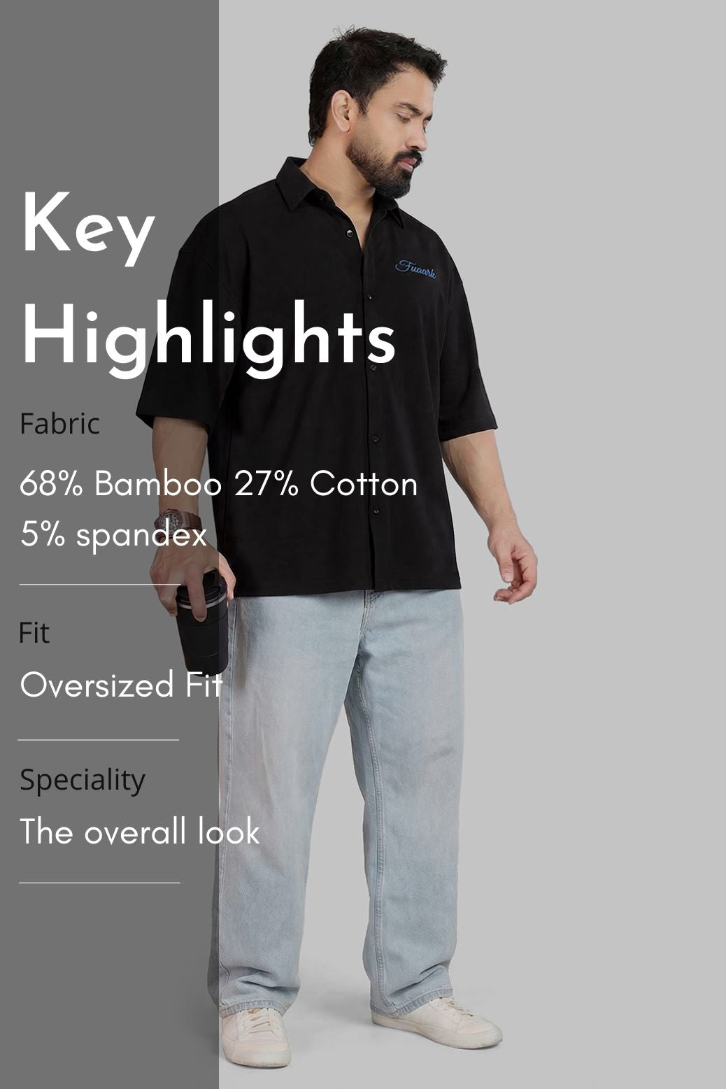 Off Duty Oversized Shirt Black