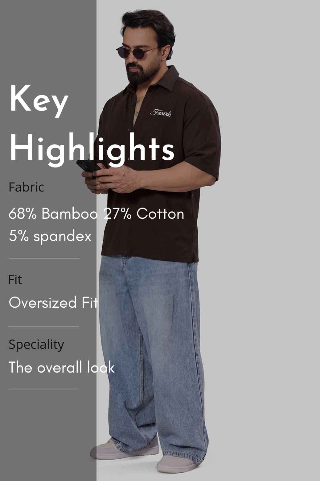 Off Duty Oversized Shirt Coffee